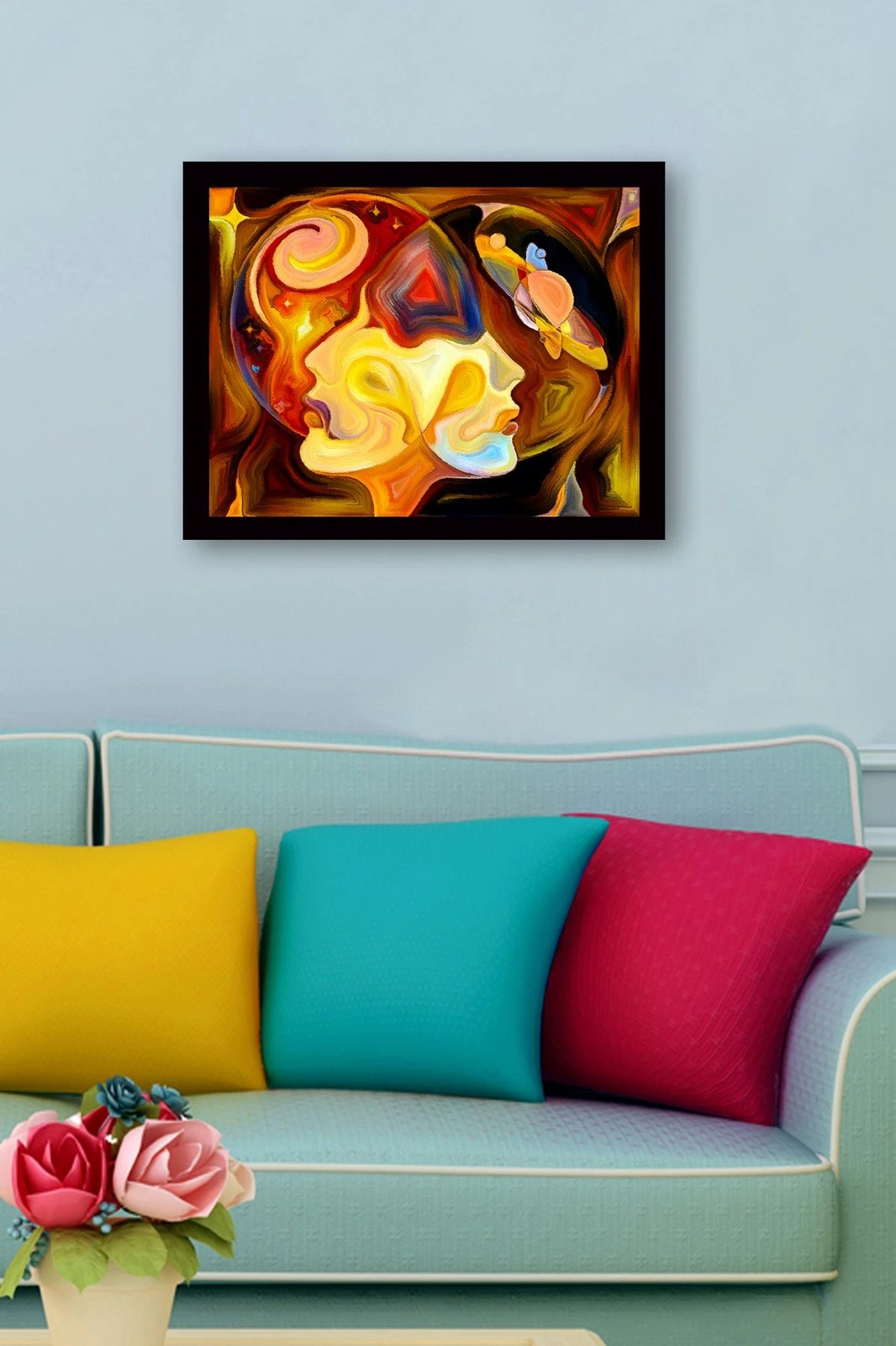 Pikturë dekorative me kornizë MDF, shumëngjyrëshe, SC0371, 41x56cm