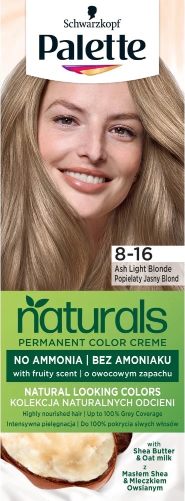 Ngjyrë për flokë për femra Palette Permanent Naturals Color Creme 8-16 Ash Light Blonde
