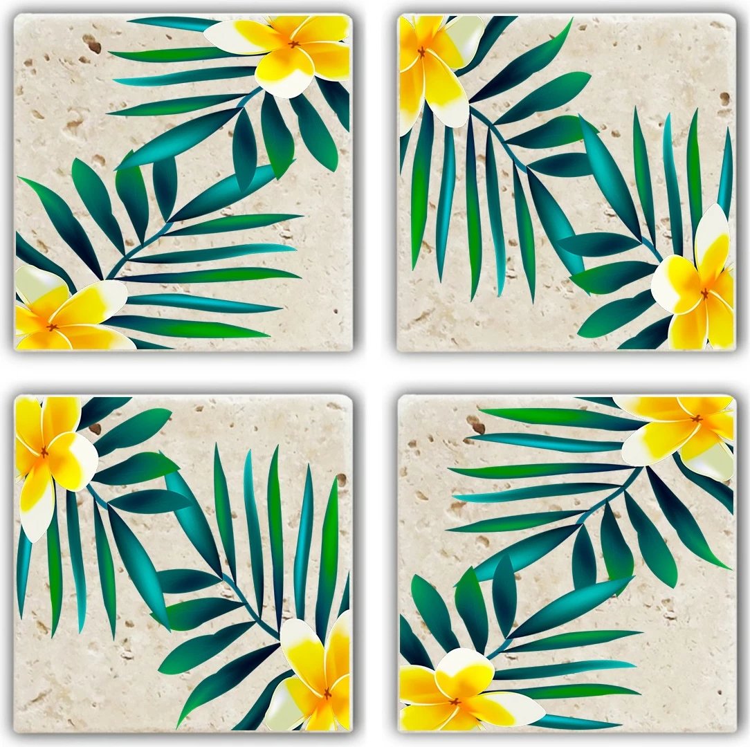 Set 4 copë mbajtëse gotash prej guri natyral Hermia, shumëngjyrëshe, TBA5718824