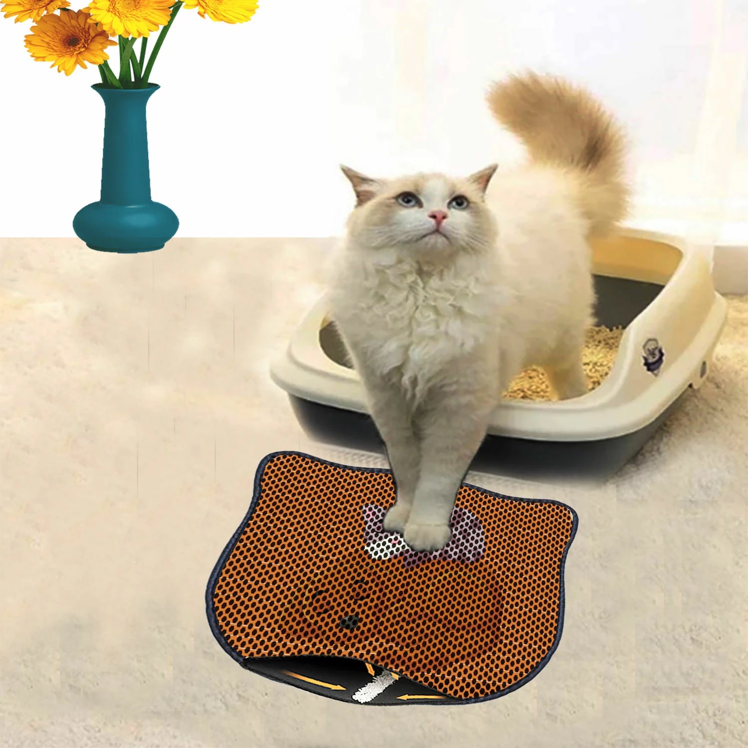 Tapet për rërë maceje, shumëngjyrësh, Paws & Whiskers, Kdkafa0035, 40x50cm