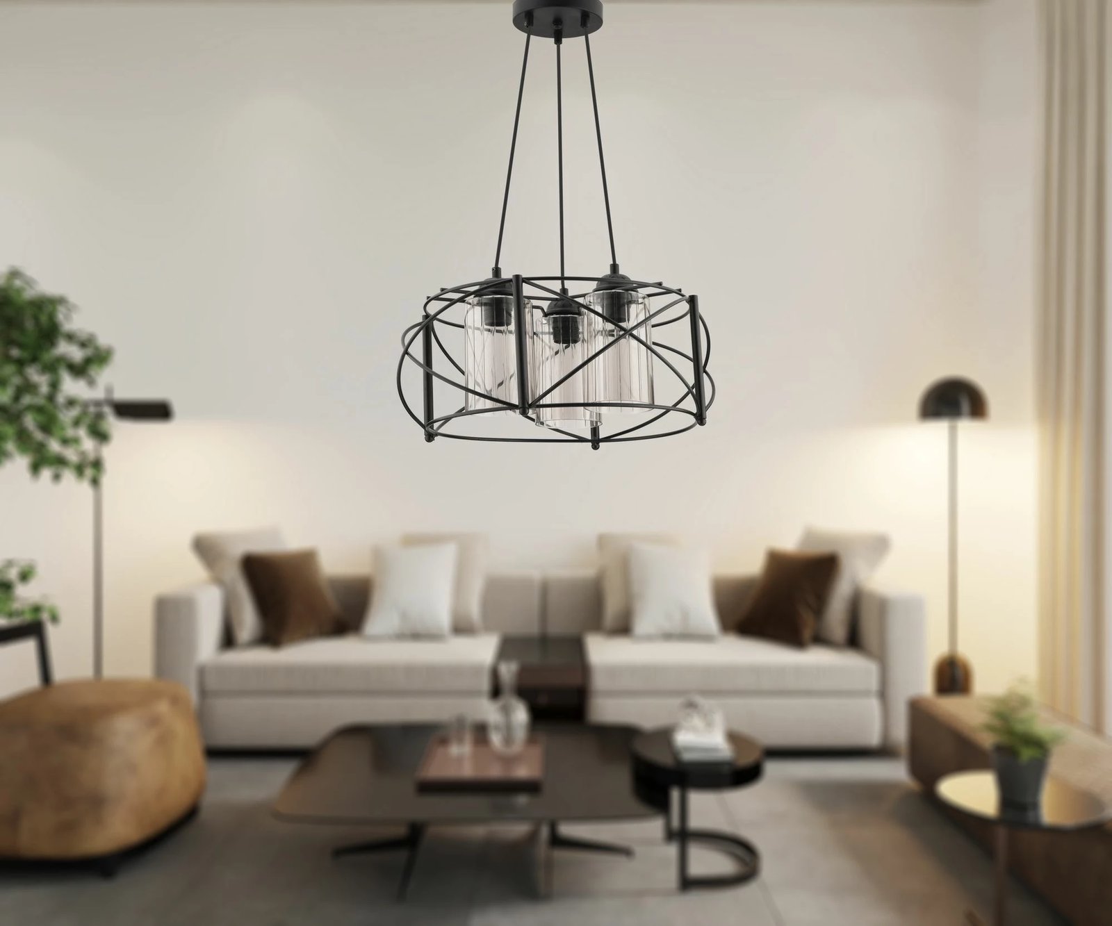 Llambë tavani Opviq, Dratkruh, xham, e zezë, gri