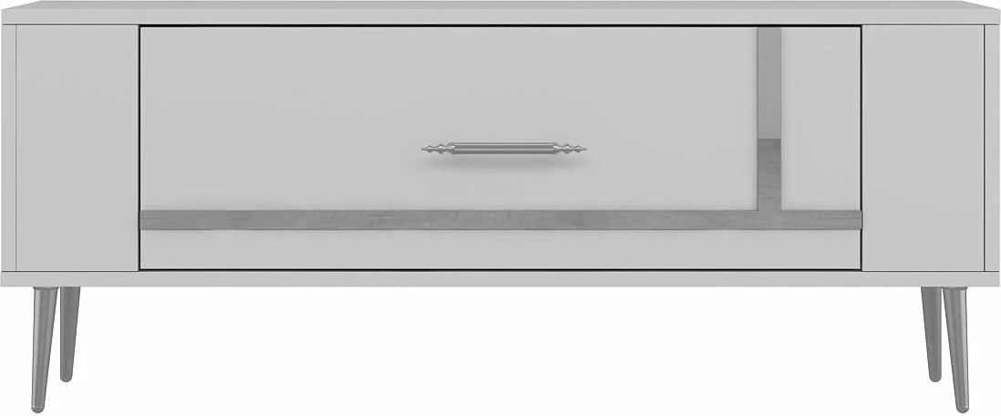 Komodë TV Skye Decor, Retrop1, e bardhë, argjend