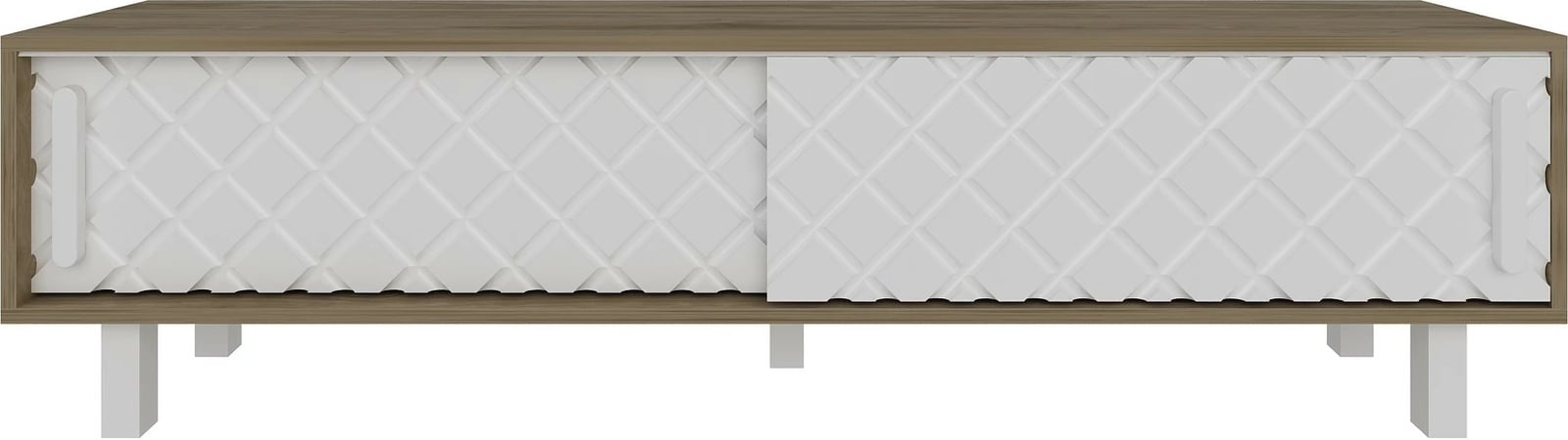 Komodë TV Hanah Home, Rob - Ud, e bardhë, lisi