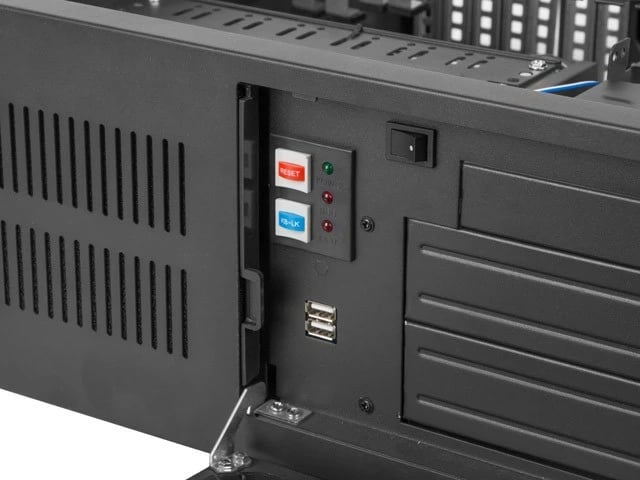 Kasë serveri Lanberg SC01-4504-10B, 19", 4U, ATX/Micro ATX/Mini ITX, 9 vende, e zezë
