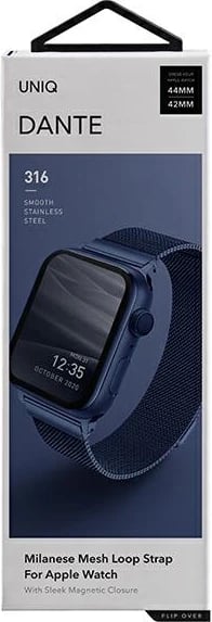Rrip çeliku për Apple Watch UNIQ Dante, 42/44/45mm, Kaltër