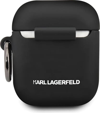 Mbështjellës Karl Lagerfeld Silicone Ikonik për AirPods 1/2, i zi