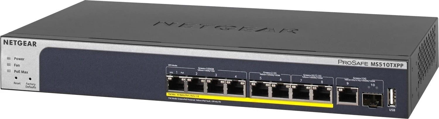 Switch Netgear MS510TXPP-100EUS, 8 PoE porte, 1/10 Gbit porte