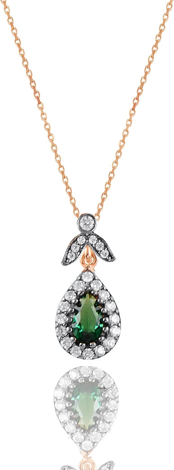 Qafore argjendi, ngjyrë rozë e arit dhe e gjelbër, Jumeon, 10989ZUMRUT