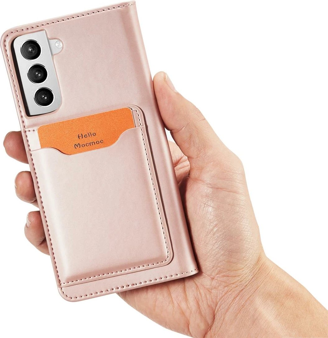 Mbështjellës Hurtel Magnet Card Case për Samsung Galaxy S22+, me kapak, xhep kartelash, rozë Mbështjellës Hurtel Magnet Card Case për Samsung Galaxy S22+, me kapak, xhep kartelash, rozë