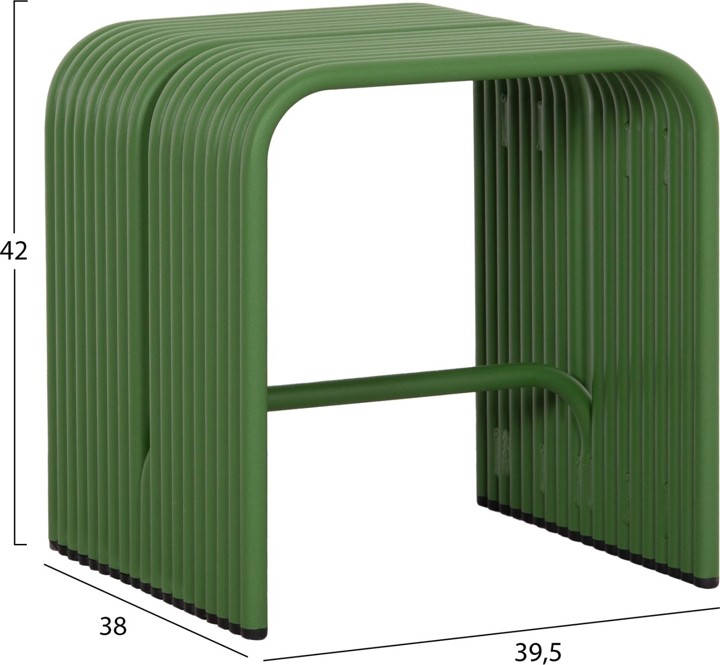 Stool i ulët INTREPID, alumin, ngjyrë e gjelbër, 40x38x42.5cm