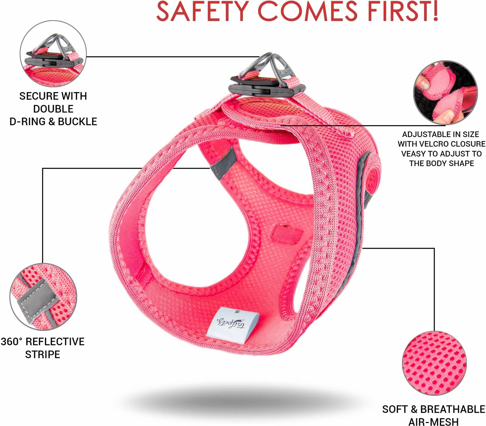 Parzmore për qen, Air-Mesh, ngjyrë Neo Pink