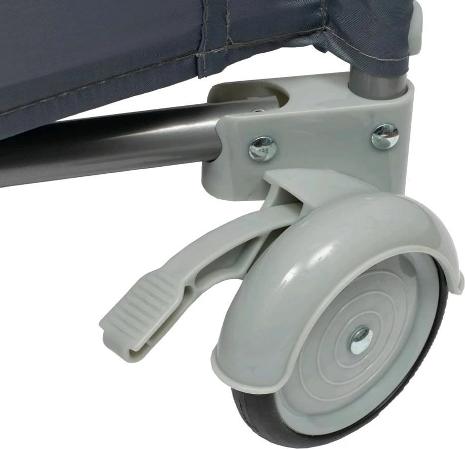 krevat udhëtimi dhe park lojërash Baby Mix Elephants 120x60 cm me nivel të varur, me rrota me frena, blu