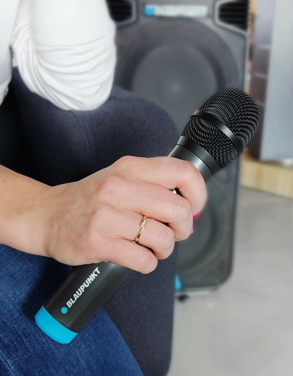 Mikrofon pa tela Blaupunkt WM40U, UHF, me marrës, zi/blu