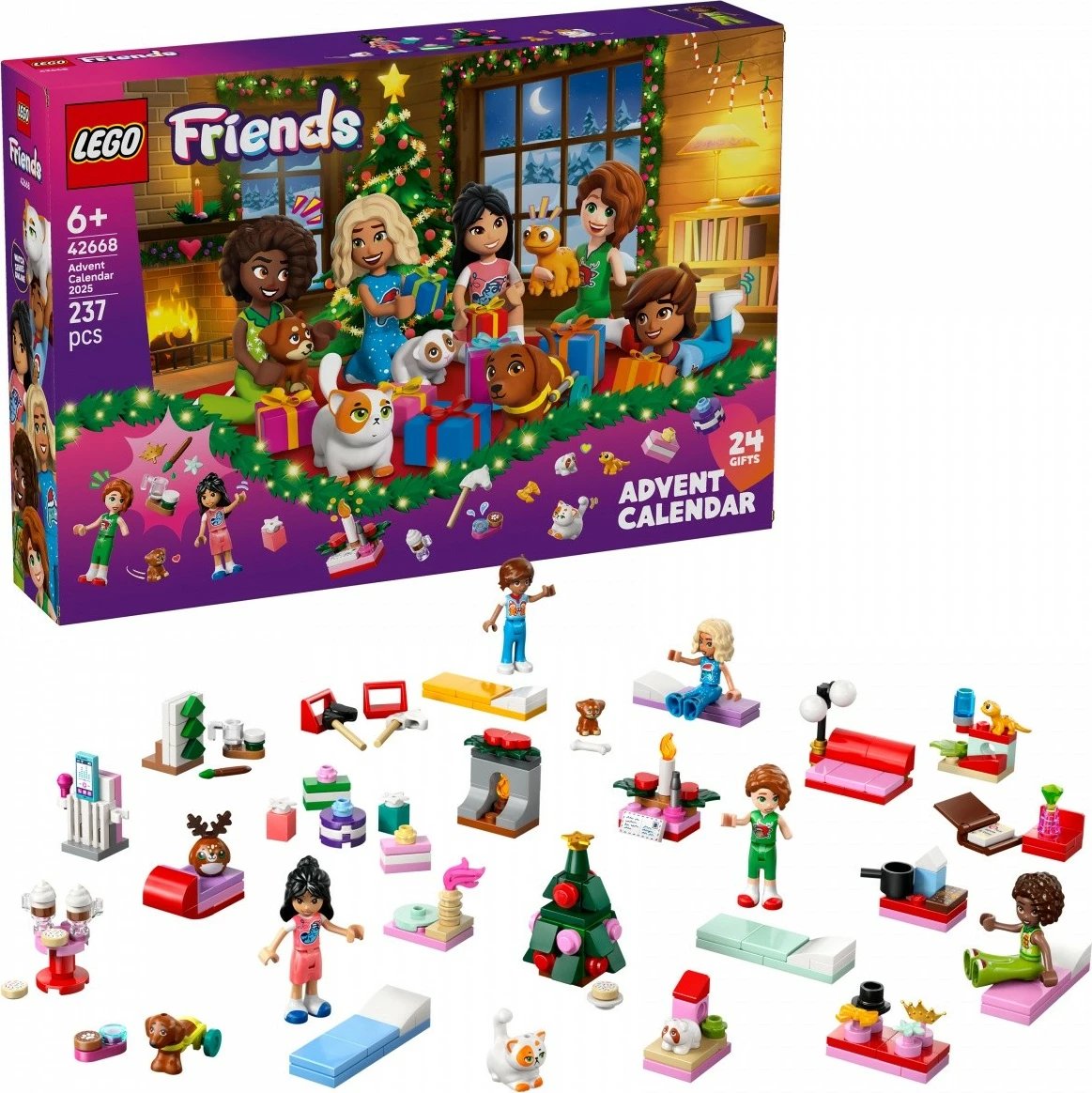 Set LEGO Friends Advent Calendar 42668, 237 pjesë, për fëmijë, shumëngjyrësh