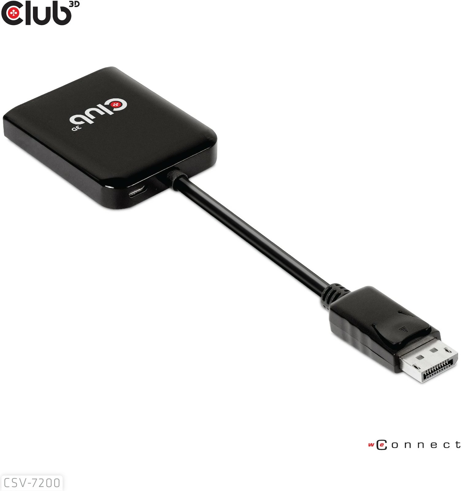 Adapter DisplayPort Club3D Multi Streaming Transport Hub 1xDP në 2xDP, 4K, i zi