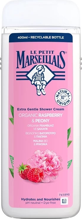Xhel dushi për femra Le Petit Marseillais Raspberry & Peony, 400ml