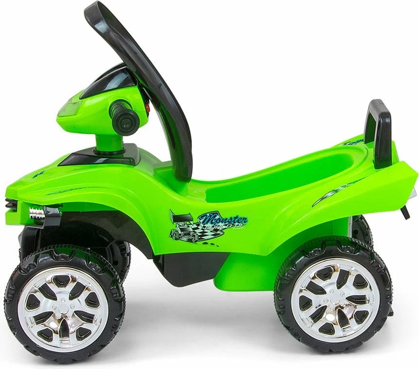Quad me tinguj për fëmijë, Milly Mally Monster, timon interaktiv, drita, ngarkesa 25 kg, prej 12m+, jeshile