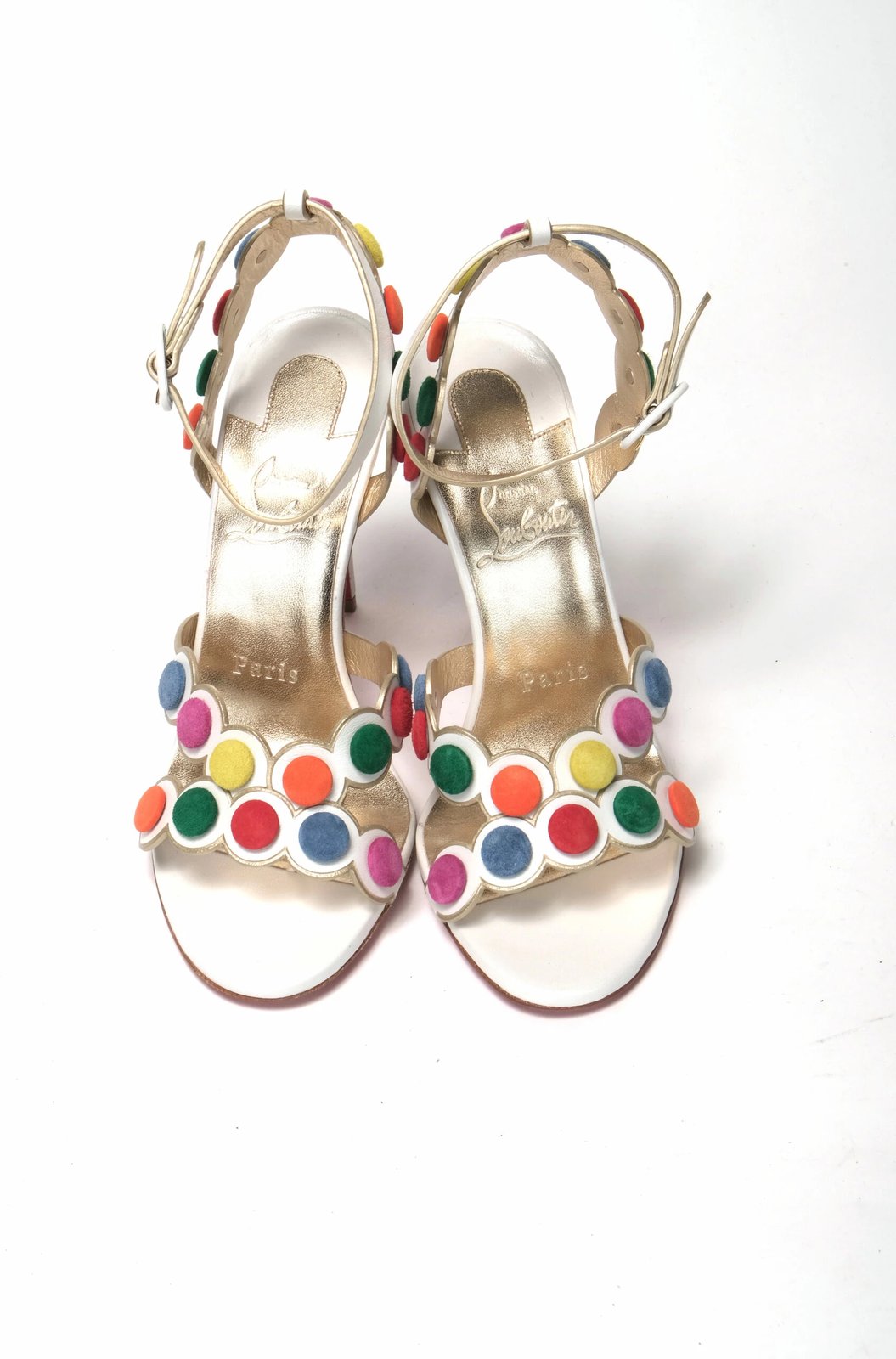 Sandale me taka për femra Christian Louboutin, të bardha