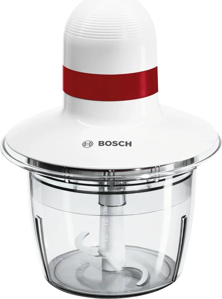 Blender elektrik Bosch MMRP1000, 0.8 L, 400 W, i Kuq, Transparent dhe i Bardhë