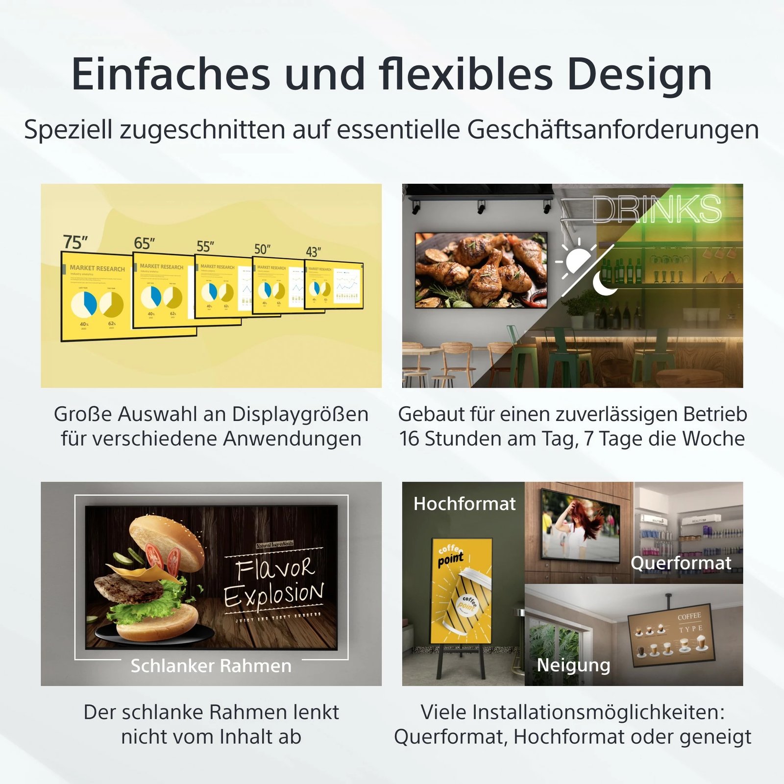 Ekran i madh Sony FW-43EZ20L, 43 inç, 4K Ultra HD, LED, Wi-Fi, Android