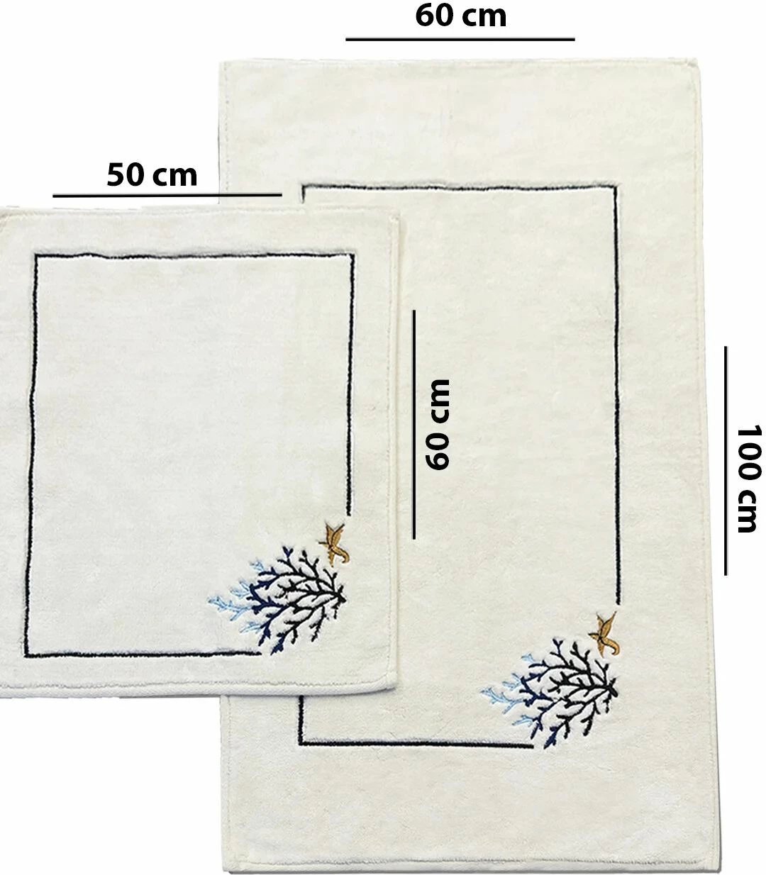 Set tapetash për banjo, 2 copë, ngjyrë ecru, Mijolnir, Sea Weed