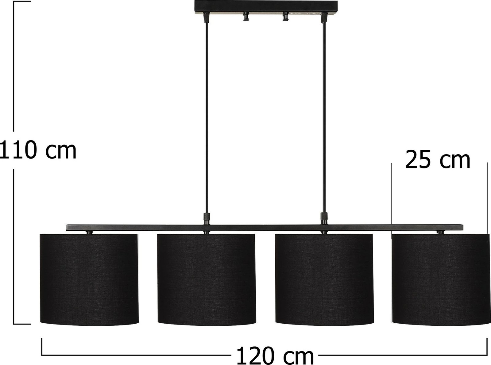 Llambë tavani Opviq, Valiz - 4711, ngjyrë e zezë, moderne, 110x25cm