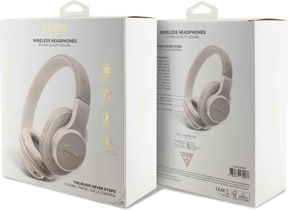 Kufje Bluetooth Guess GUBH604GEMP, on-ear, 32 orë, rozë Kufje Bluetooth Guess GUBH604GEMP, on-ear, 32 orë, rozë