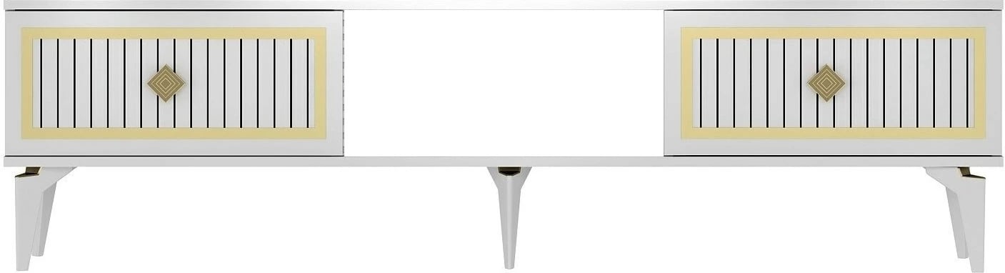 Komodë TV Hanah Home, Nil, e bardhë dhe e artë