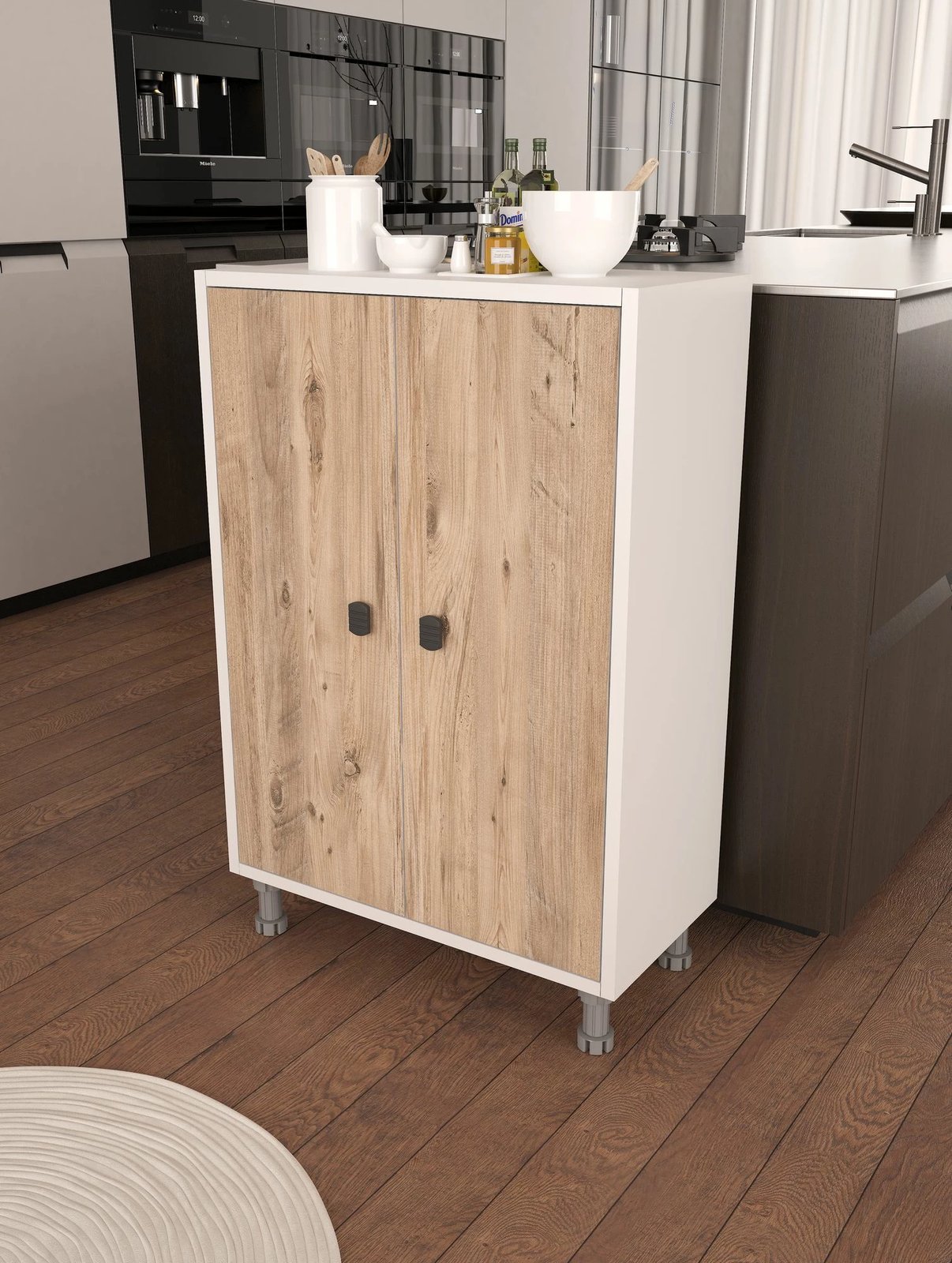 Dollap multifunksional Hanah Home, Melo, ngjyrë Atlantic Pine dhe e bardhë