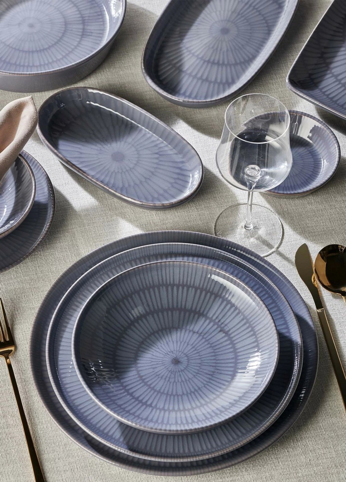 Set 4 pjataza për meze, Hermia, gri, NON0013