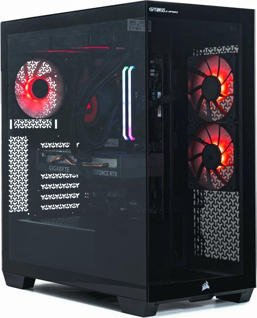 Kasë gaming OPTIMUS E-Sport GA520T-CR7, AMD Ryzen 7 5800X, 16 GB RAM, 1 TB SSD, GeForce RTX 4060, E zezë