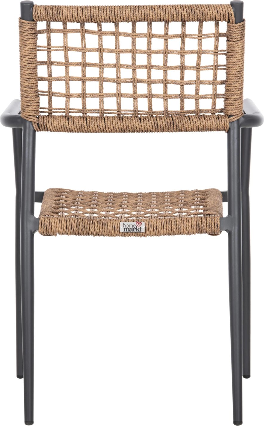 Karrige TRILAN FH6044.03 alumini në ngjyrë antraciti-sintetik ratan në ngjyrë natyrale 57x59x85Hcm