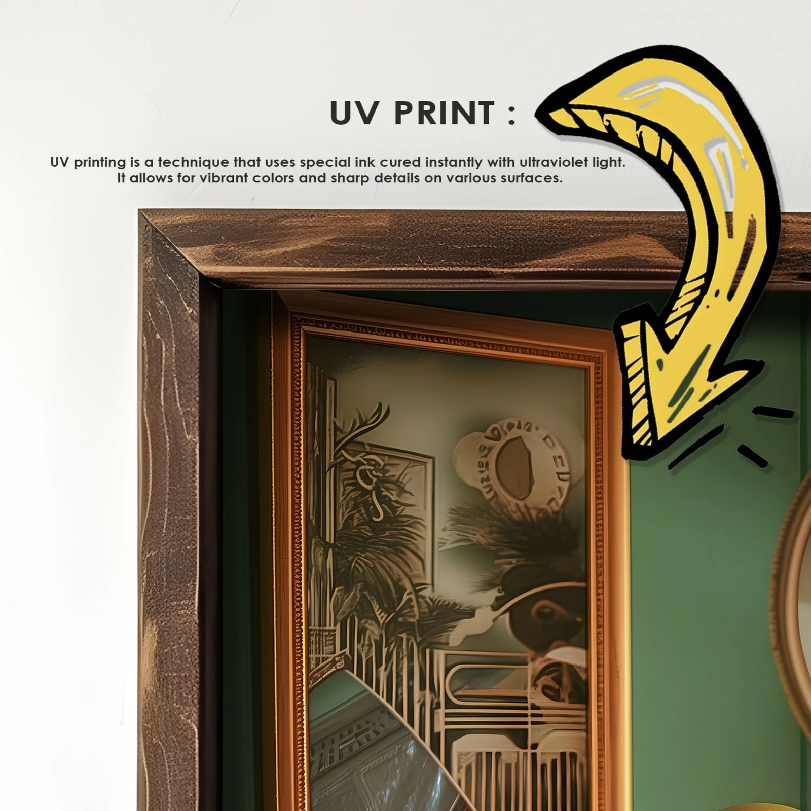 Pikturë dekorative me kornizë MDF, shumëngjyrëshe, GE240-S