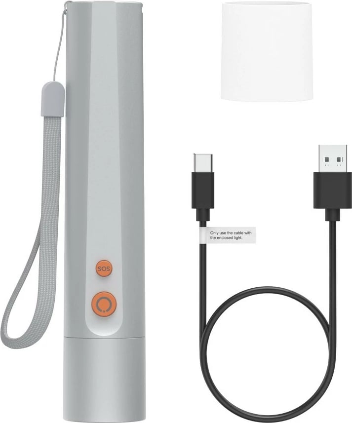 Elektrik dore LED, Hama, FL300 228603, 350 lm, rimbushëm USB-C, 4 mënyra, rreze 100 m, argjendtë