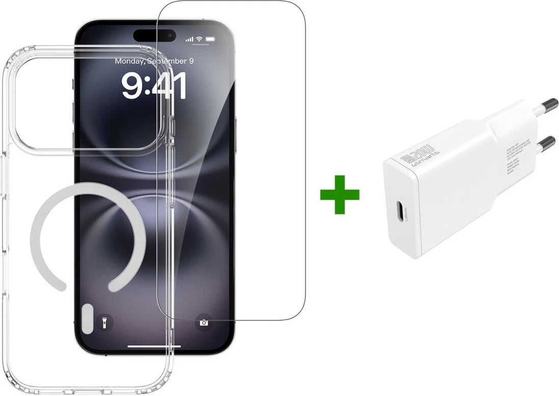Mbështjellës 4smarts 3in1 Premium Starter Set për iPhone 17 Pro Max, transparent