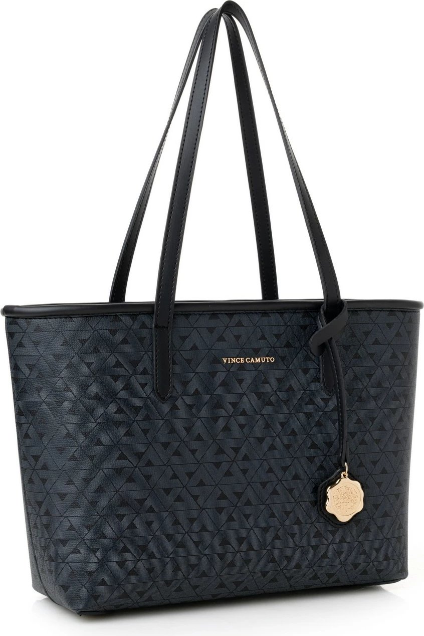Çantë tote Vince Camuto Taormina, e zezë me monogram