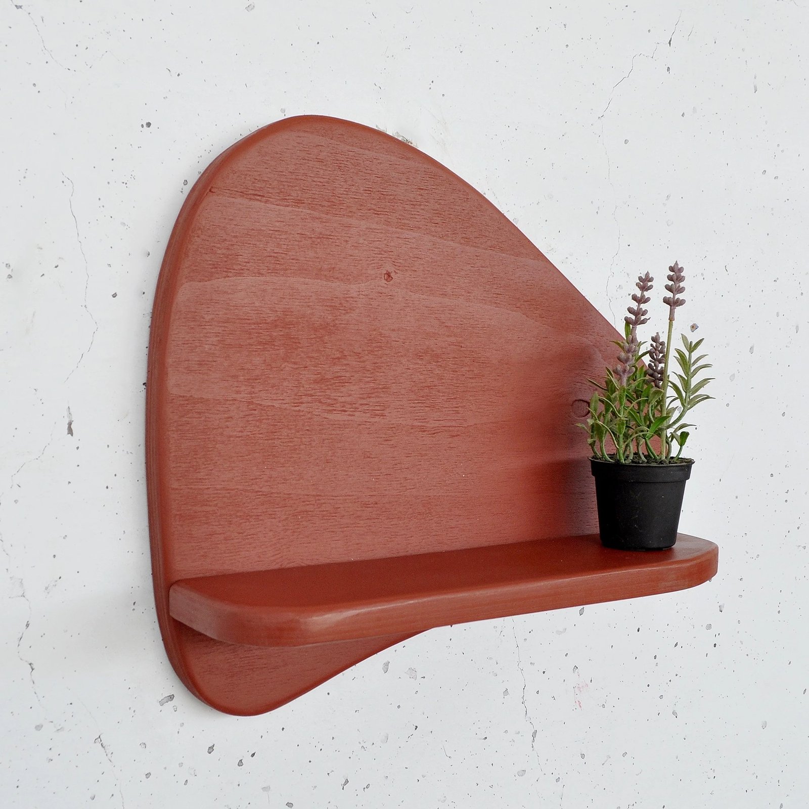 Raft dekorativ muri, dru i kuq, Skye Decor, Meh221, 35x32x11cm