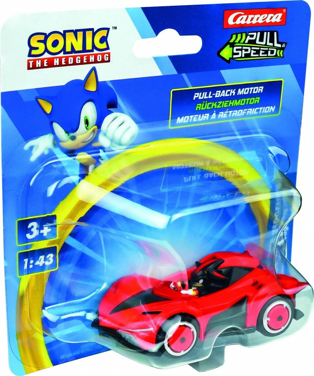 Veture lodër Carrera Pull & Speed Sonic the Hedgehog Shadow, 1:43, plastikë, e kuqe/e zezë