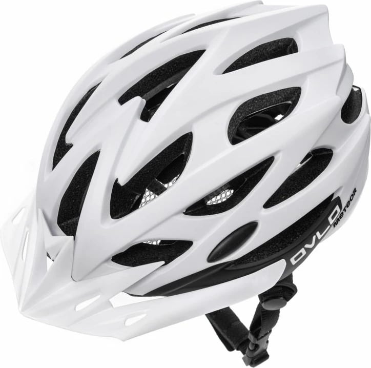 Helmetë biçiklete Meteor uniseks, e bardhë