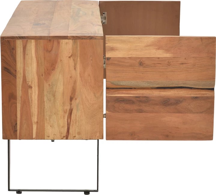 Komodë TV Dervie dru akacie natyral 130x43.5x66.5cm