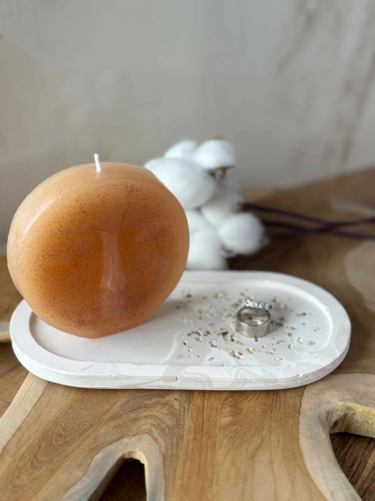 Set qirinjsh (2 copë), Evila Originals, Glamour Candle 21ST - 2, ngjyrë bezhë dhe e bardhë