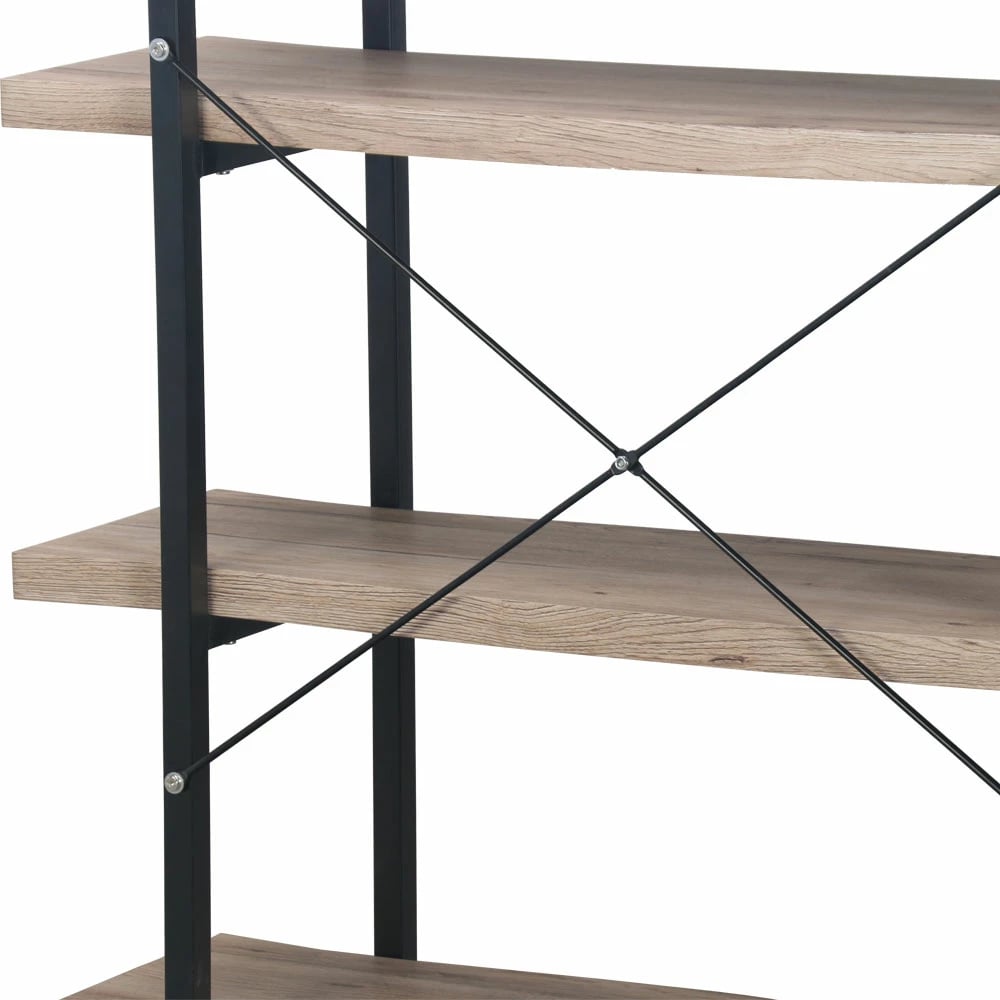 Raft librash Brick-Urban, ngjyrë natyrale dhe e zezë, 105x32x140