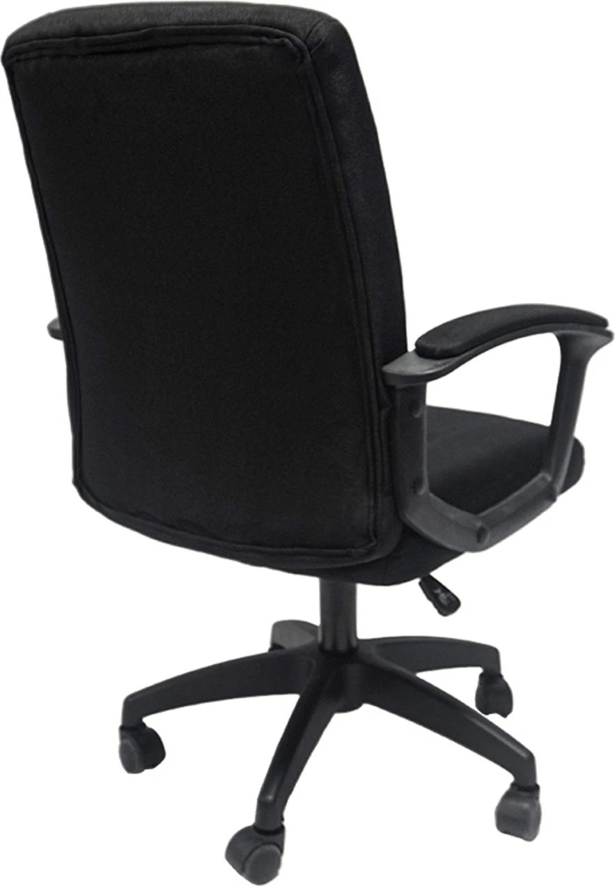 Karrige zyre NIM FH1200.11, pëlhurë e zezë, kornizë dhe bazë najloni, 51x61x125H cm