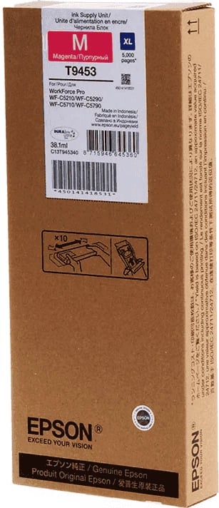 Kartutxh boje Epson T9453 / C13T945340 XL 38.1 ml rendiment 5000 faqe, magenta