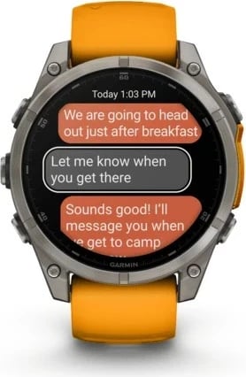 Smartwatch Garmin fenix 8, 47 mm, 32 GB, AMOLED, GPS, rrip portokalli