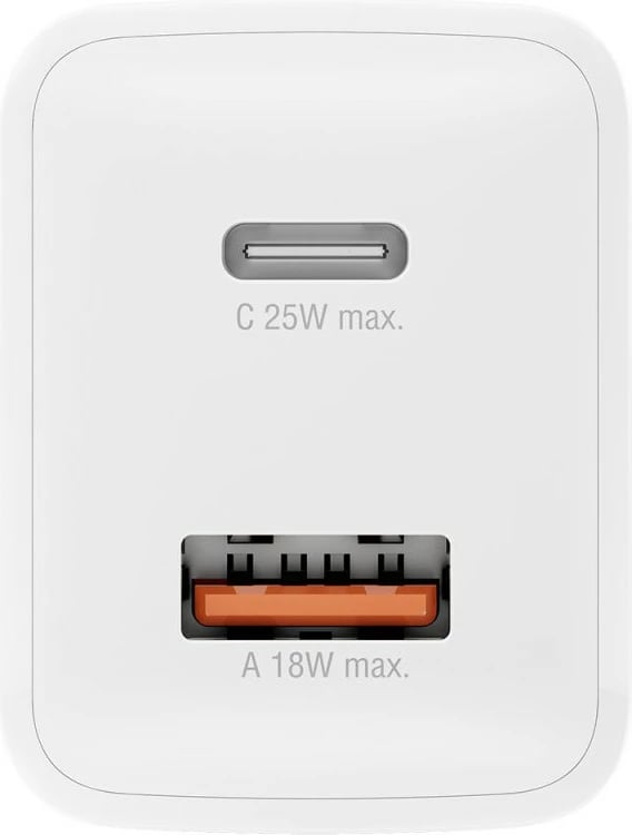 Karikues universal 4smarts 540359, 25W, Quick Charge 3.0, USB-C & USB-A, bardhë