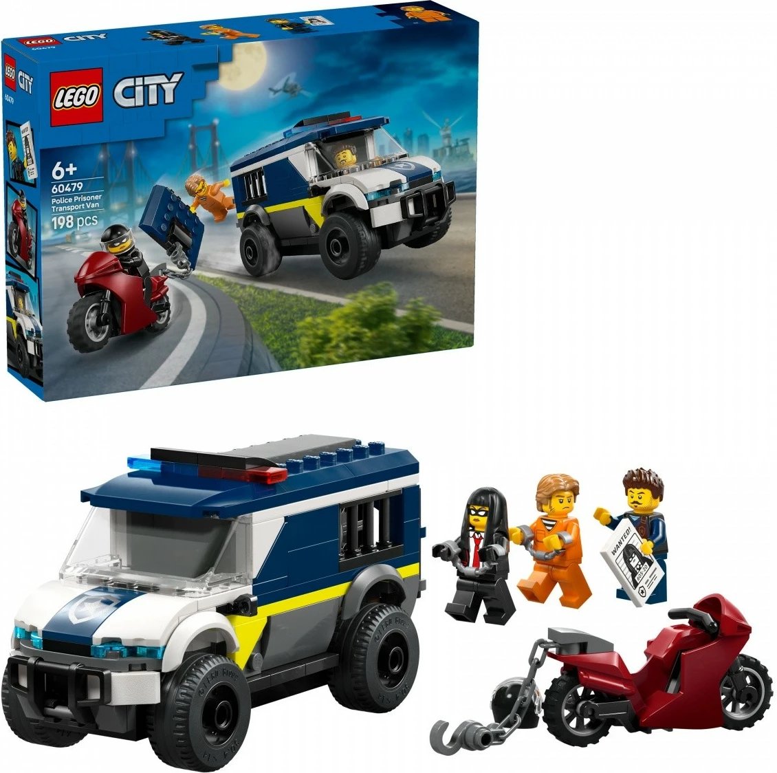 Set ndërtimi LEGO City 60479 furgon policie transporti të burgosur 198 pjesë 6+