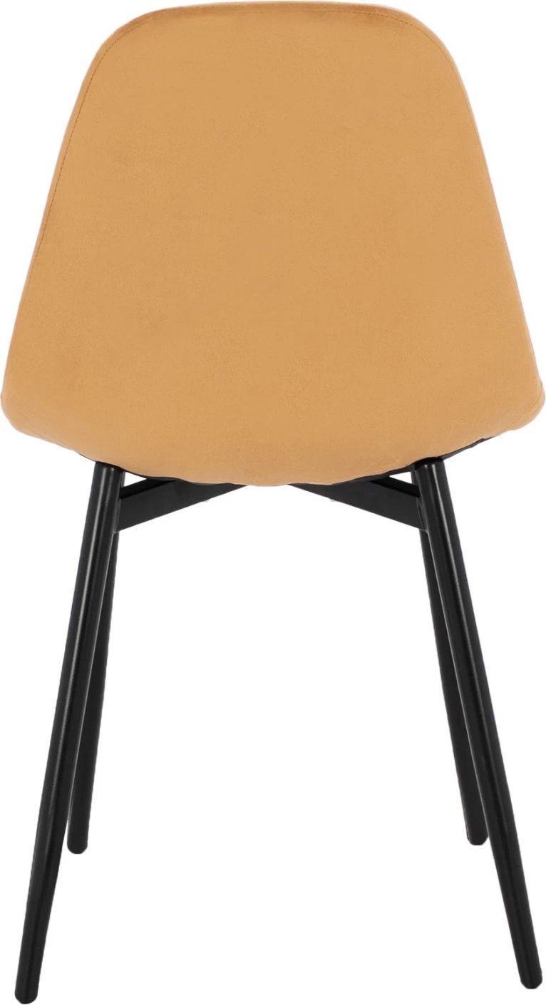 Karrige Leonardo Velvet Gold me këmbë metalike 45x47x87Y cm. ΗΜ00100.09, set prej 4 copë