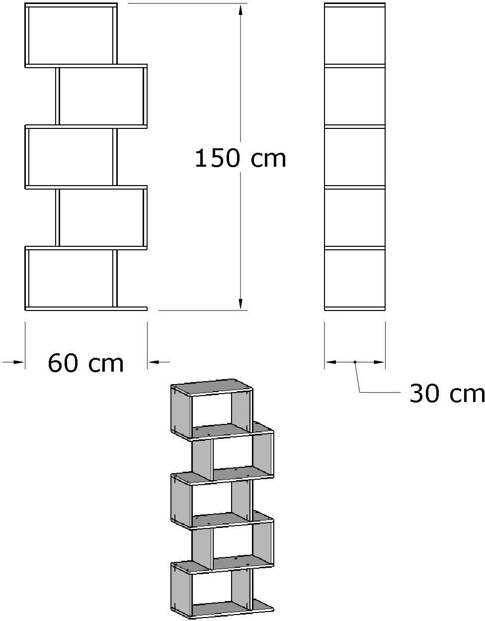 Raft librash Hanah Home, Meric, i bardhë