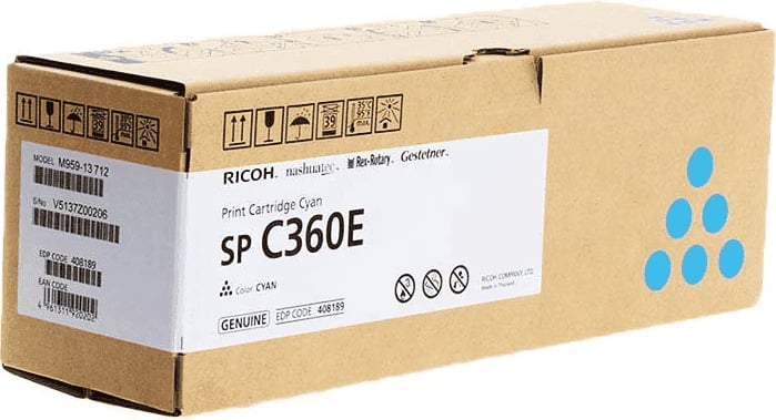 Toner, Ricoh, Type C360 / 408189, 1500 faqe, cyan